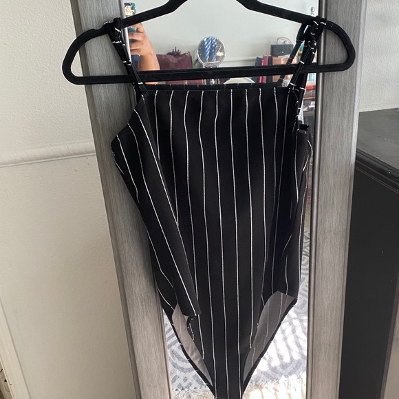 Stripe Black and While Bodysuit - Picture 1 of 3